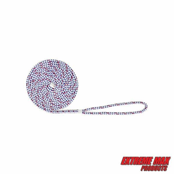 Extreme Max Extreme Max 3006.2624 BoatTector Double Braid Nylon Dock Line - 1/2" x 25', Old Glory 3006.2624